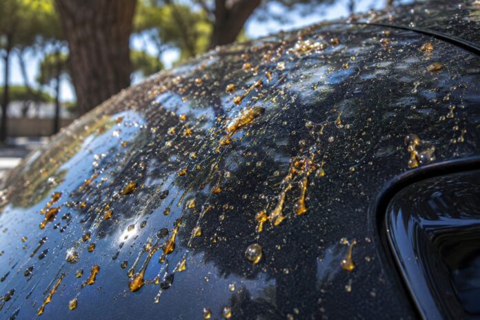 Resina sulla carrozzeria di una automobile